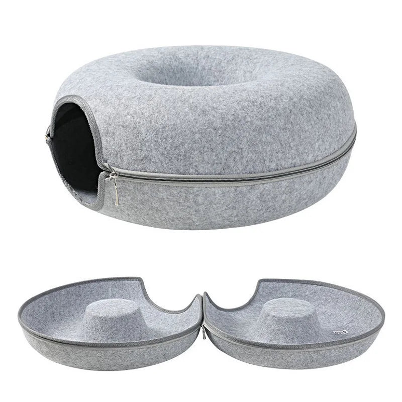Donut Cat Bed Interactive Play Toys