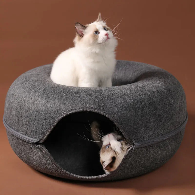 Donut Cat Bed Interactive Play Toys